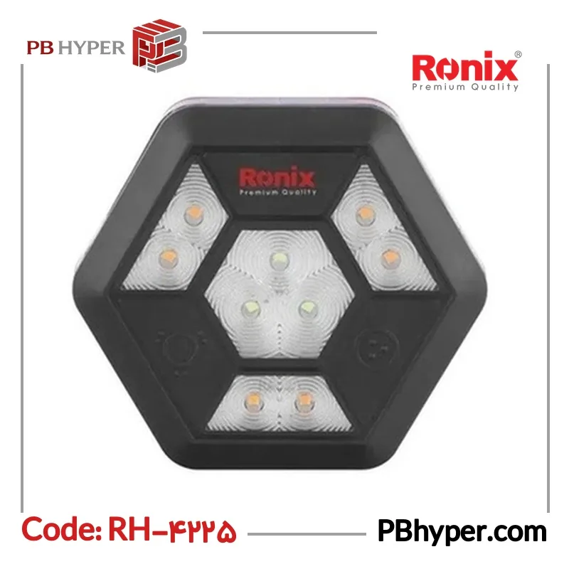 نورافکن دستی و چراغ هشدار رونیکس مدل RH-4225 با نور زرد و مهتابی