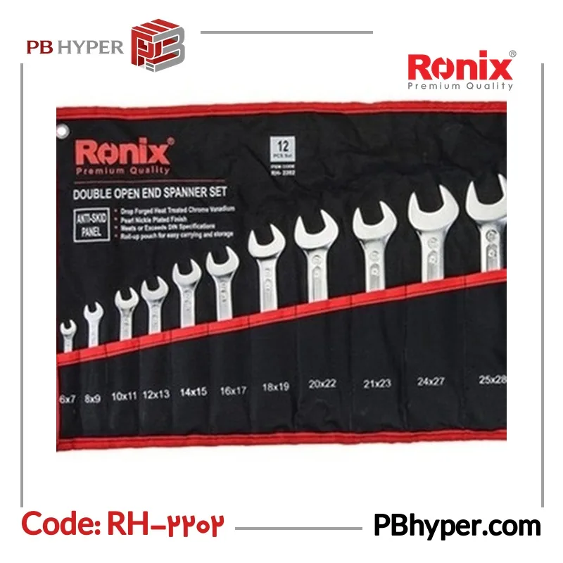 مجموعه 12 عددی آچار تخت رونیکس مدل RH-2202