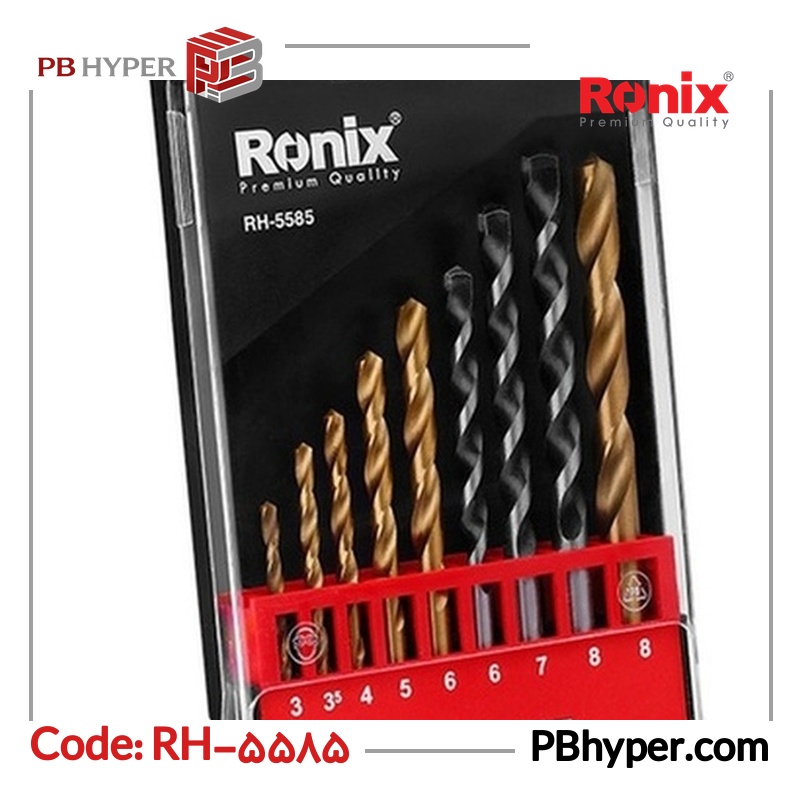 مجموعه 9 عددی مته رونیکس مدل RH-5585