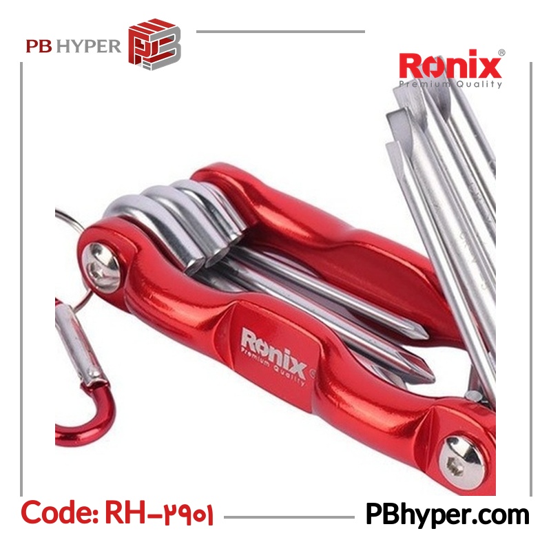 پیچ گوشتی رونیکس مدل الومینیومی فانتزی کد RH-2901 مجموعه 8 عددی