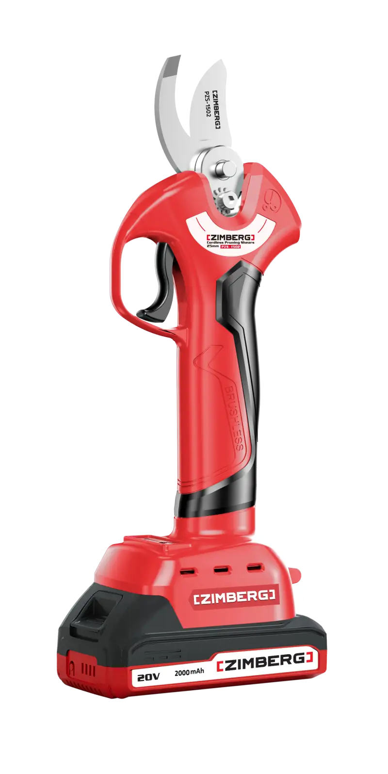 PZC-1502 قیچی باغبانی 25 میلی متر شارژی 20 ولت براشس