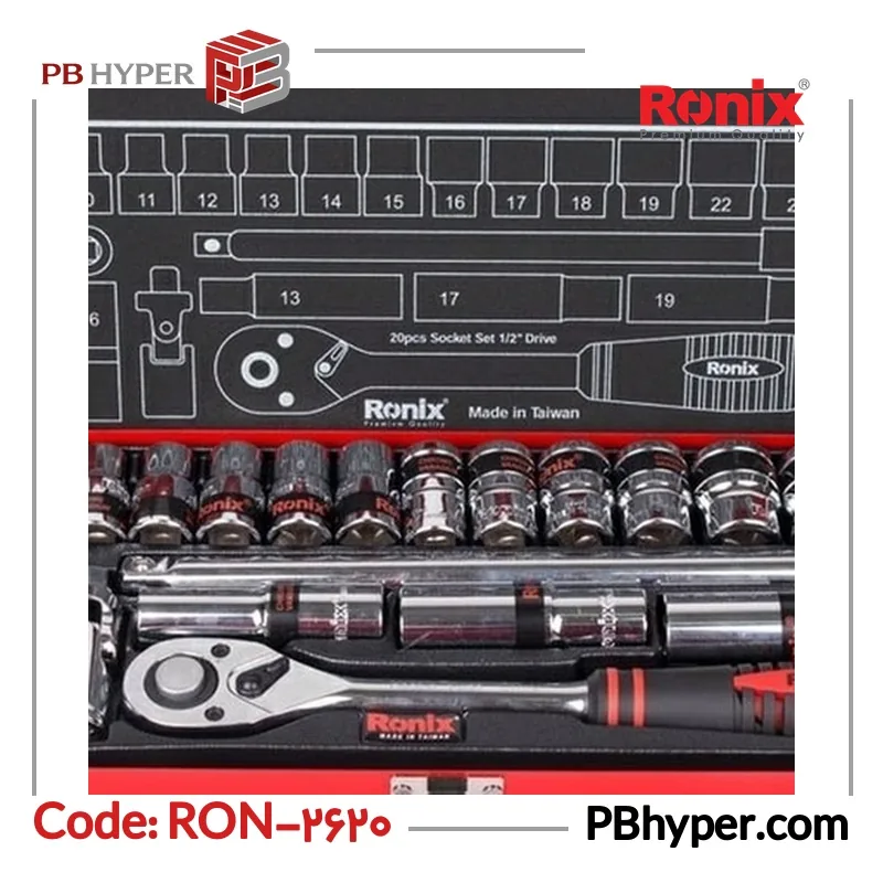 مجموعه 20 عددی آچار و سری بکس رونیکس مدل RH-2620